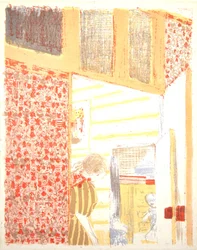 Innenraum mit rosa Tapete III, 1899